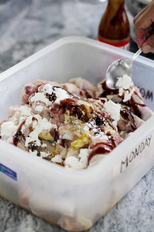 Food scraps in a dish.