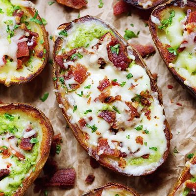 Bacon and kale potato skins.